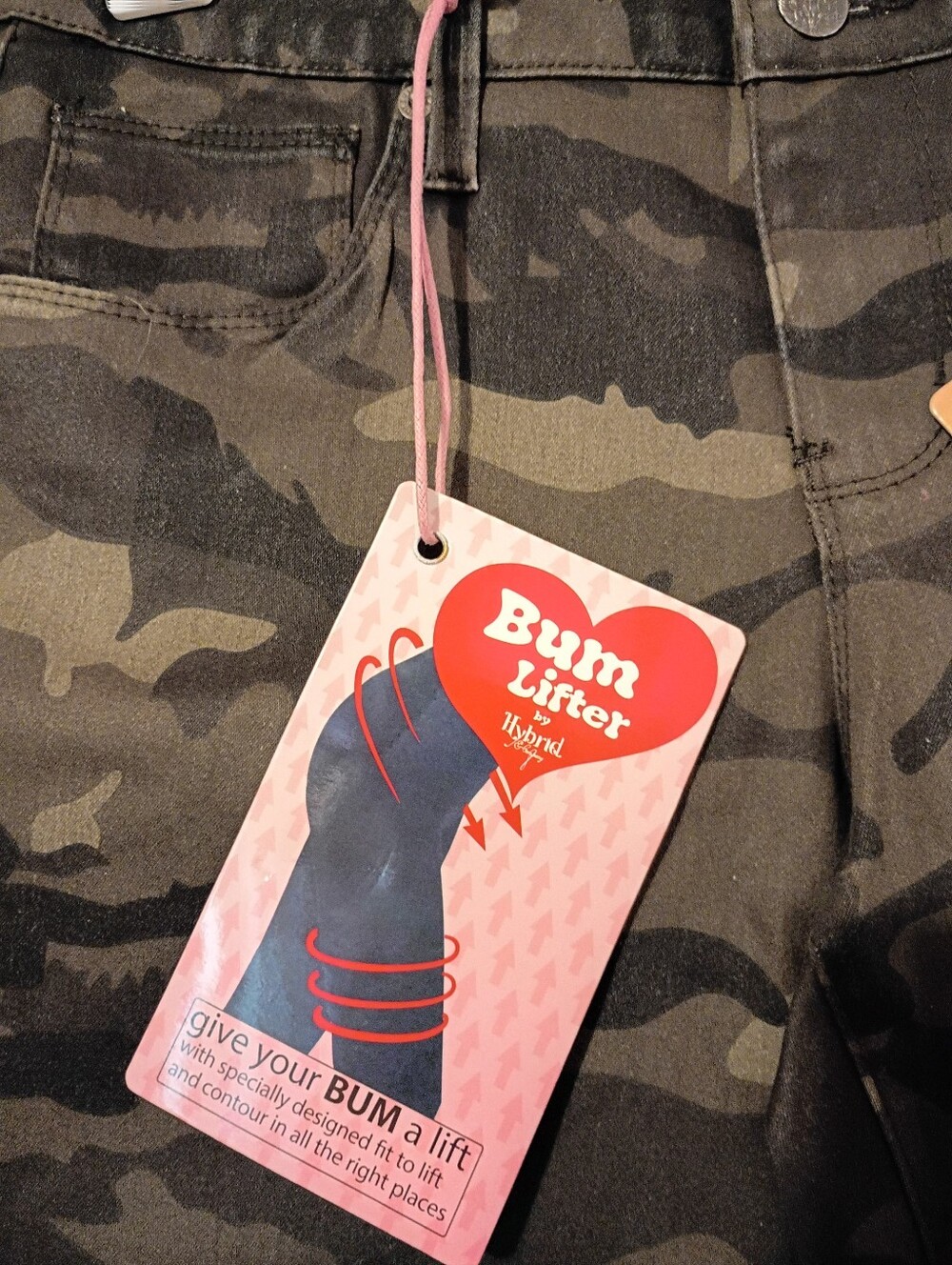 New Hybrid Bum Lifter Super Stretch Camo Pants Size 11 - Picture 3 of 6